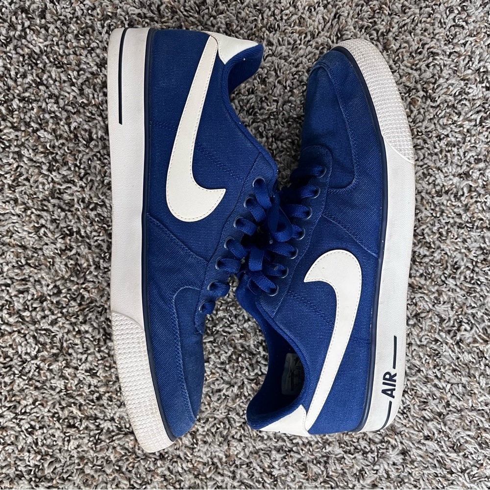 Hyper Blue & White Nike Air Force Fabric Sneakers - Mens 11
